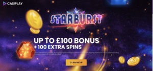 Casiplay 100 Free Spins on Starburst