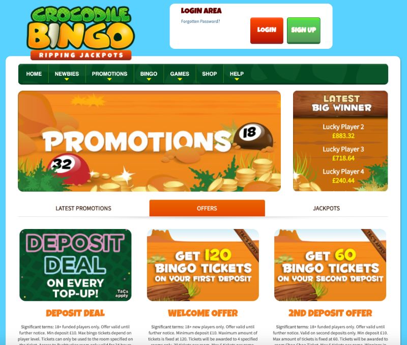 Crocodile Bingo Website