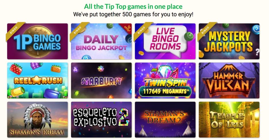 tip top bingo slots