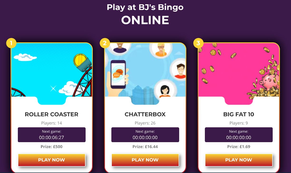 BJs Bingo Games Online