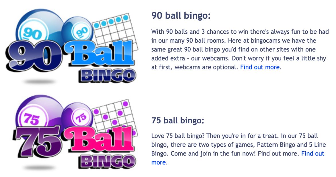 Bingo Cams Bingo Games