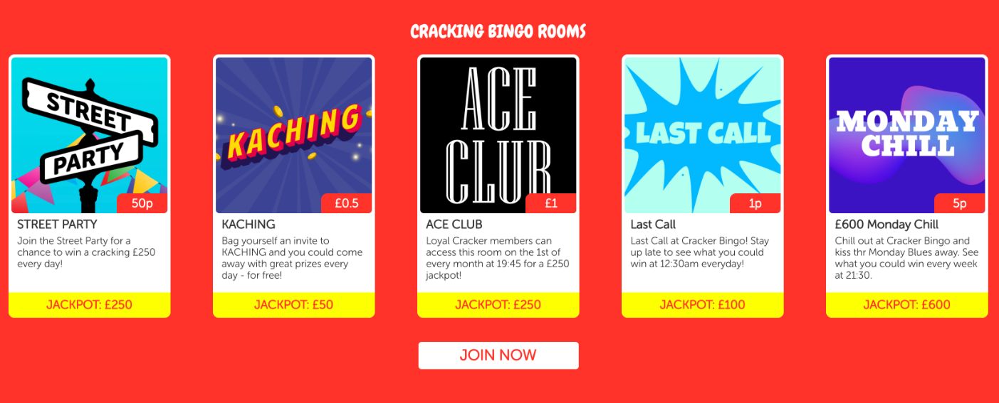 crackers bingo rooms