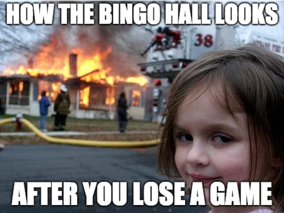 Losing at Bingo Hall