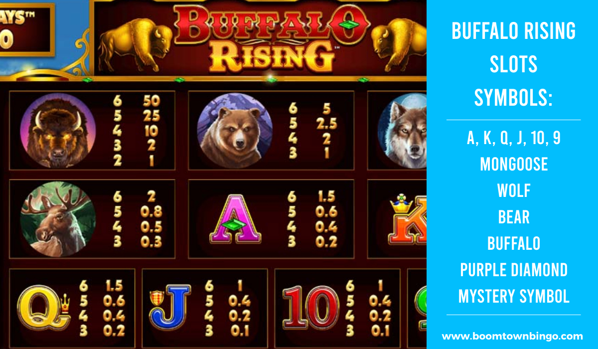 Buffalo Rising Slots machine Symbols
