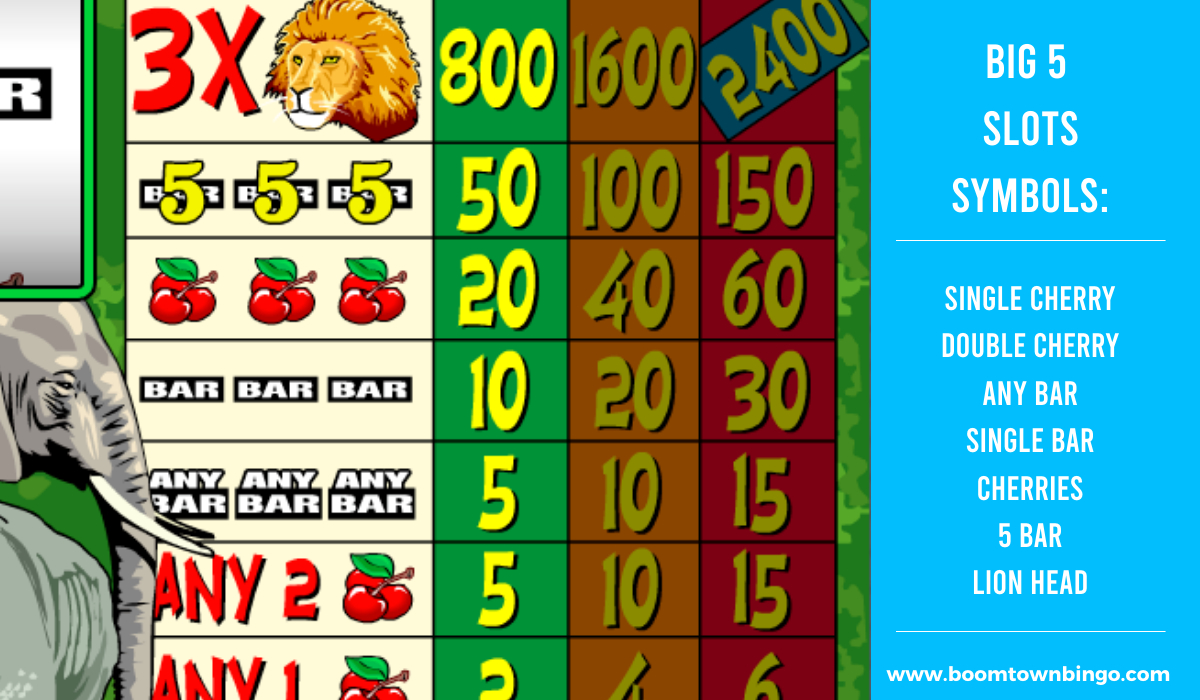Big 5 Slots machine Symbols