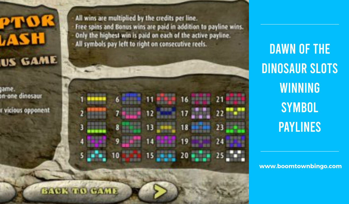 Dawn of the Dinosaur Slots Symbol winning Paylines