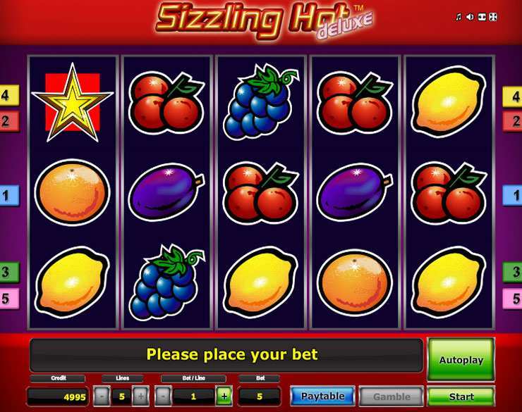 sizzling hot deluxe slots reels