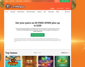 Fifty free spins on LeoVegas plus £100