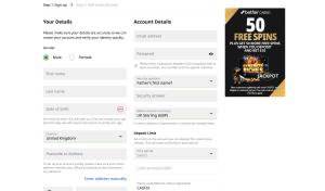 Betfair Sign Up Page