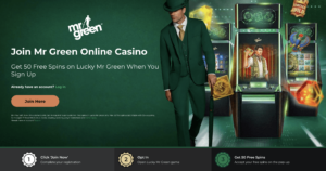 Mr Green 50 Free Spins Welcome Bonus