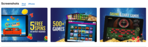 Costa Games App Game Selection